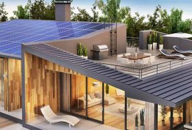 Tejas solares en una vivienda unifamiliar